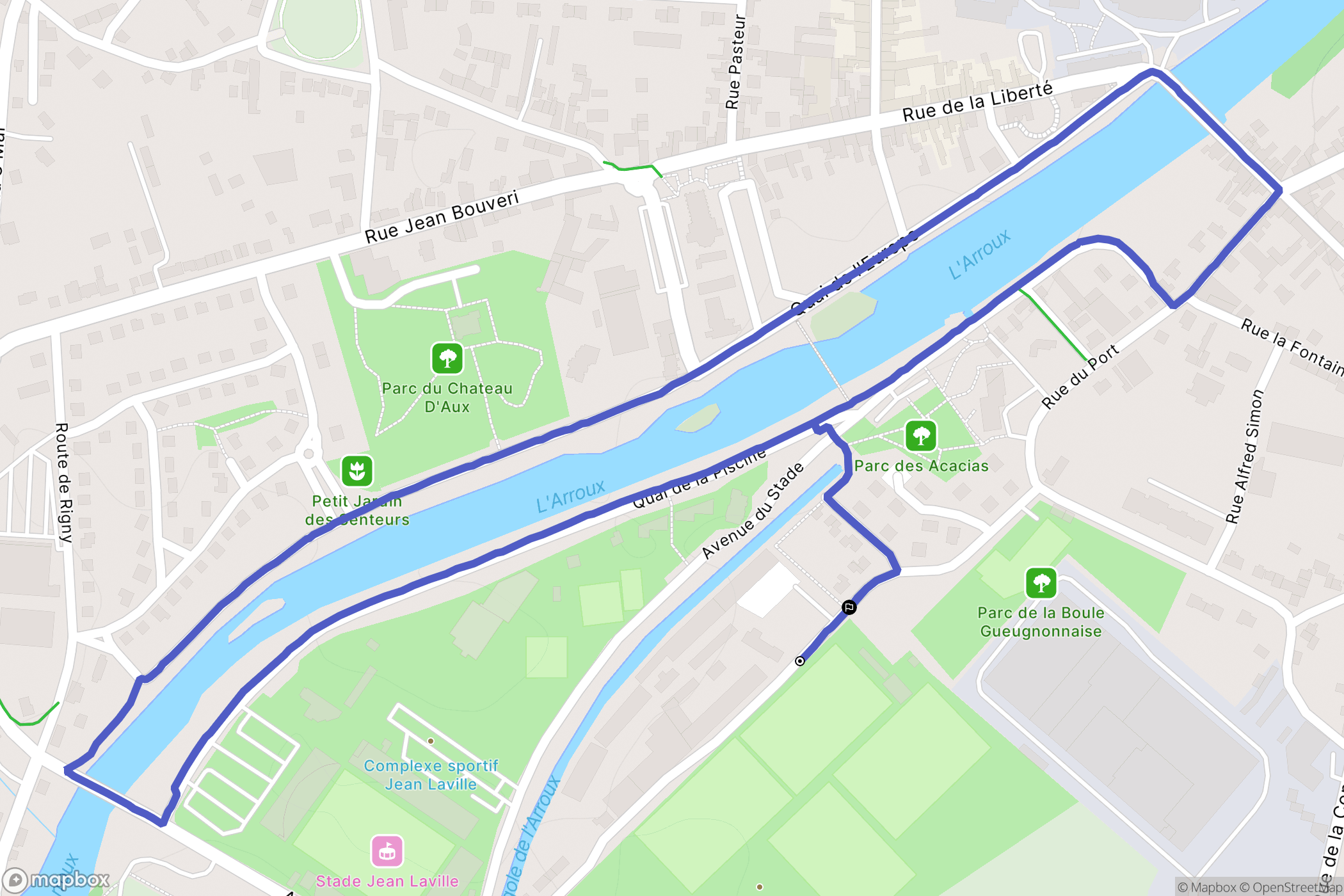 Gueugnon : carte du parcours de randonnée - France