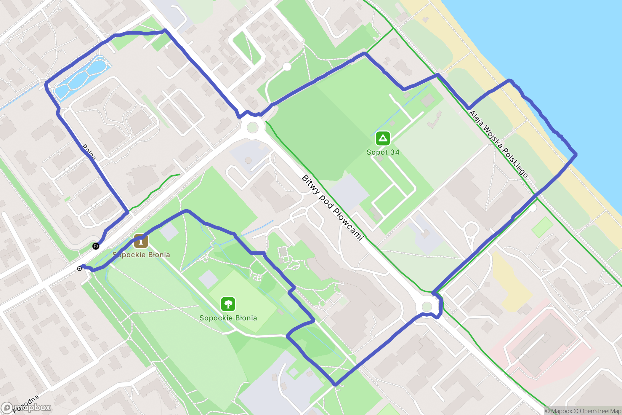 Sopot: mapa trasy - Poland
