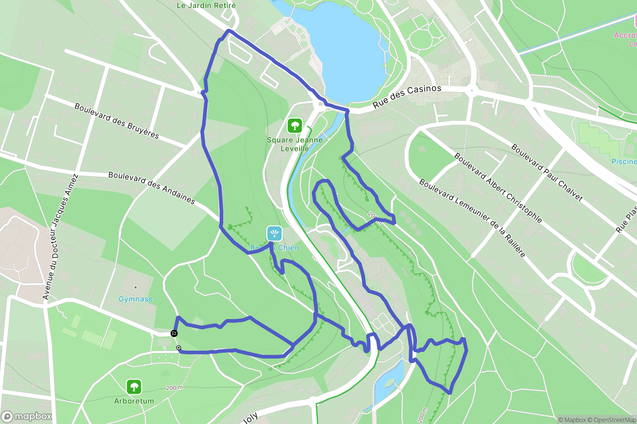 Bagnoles de l'Orne Normandie : carte du parcours de randonnée - France