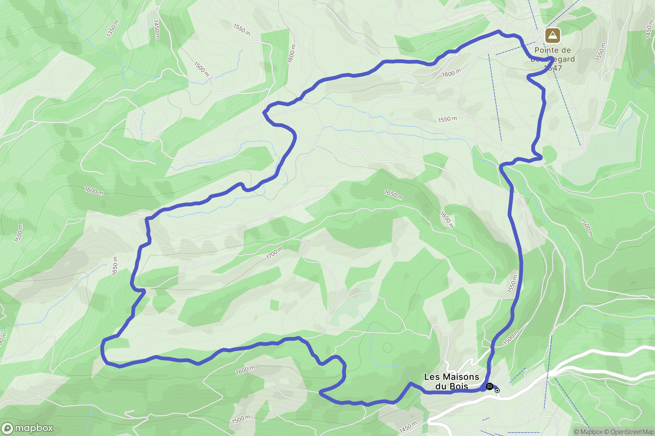 Manigod : carte du parcours de randonnée - France