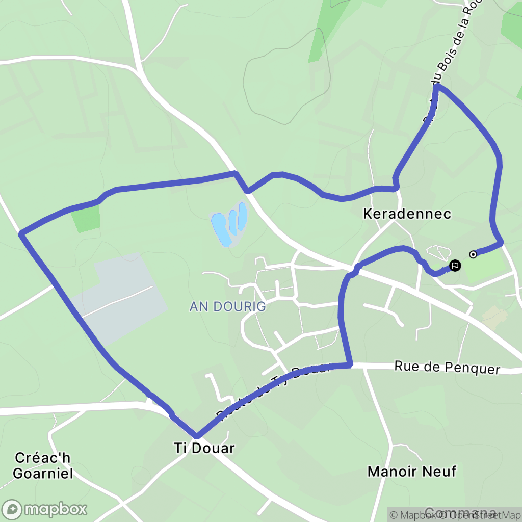 Commana : carte du parcours de randonnée - France