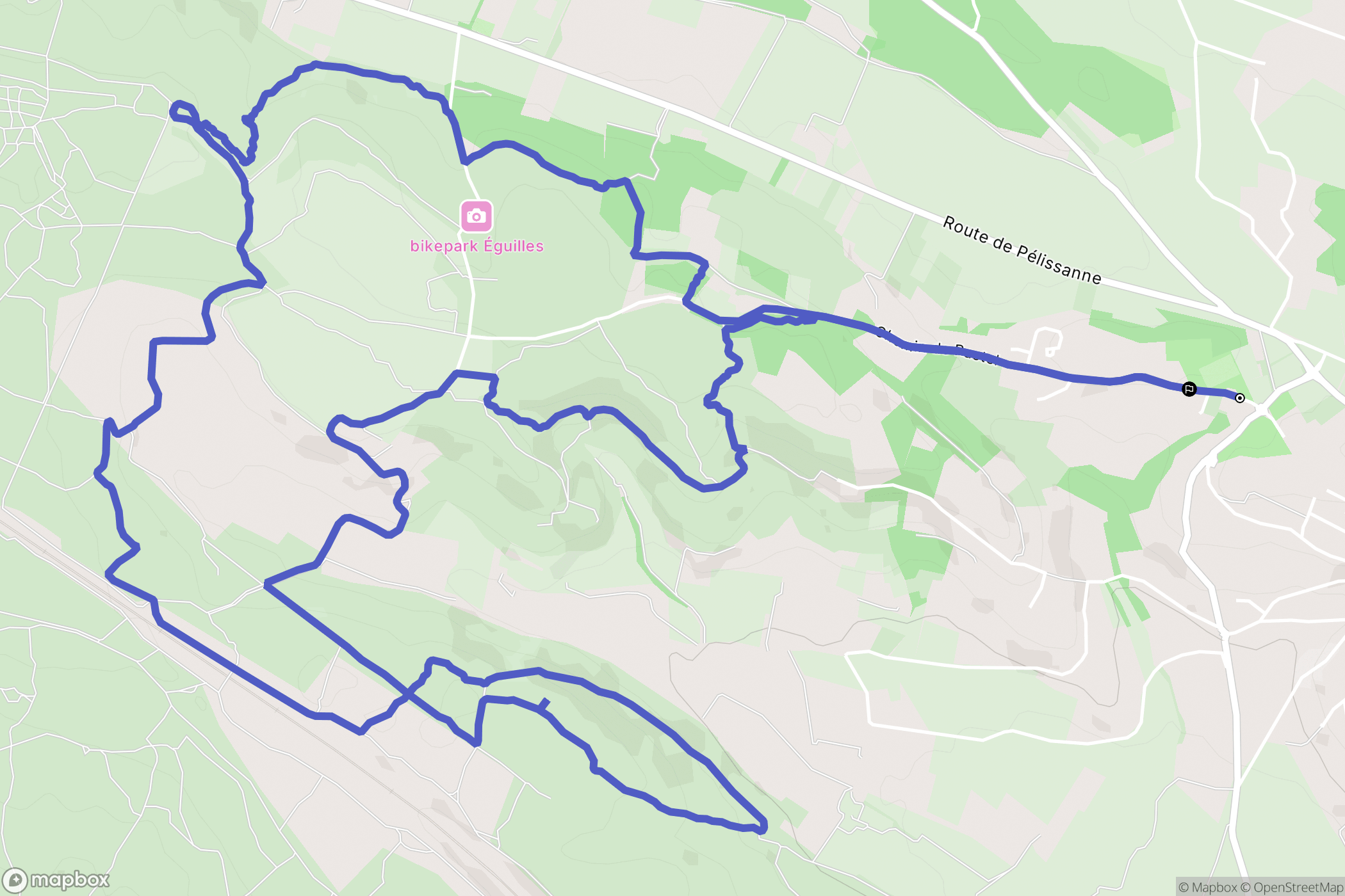 Éguilles : carte du parcours de randonnée - France