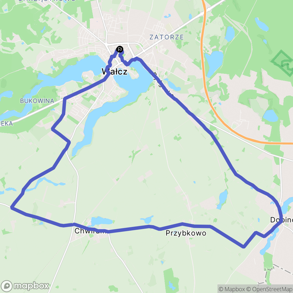 Wałcz: mapa trasy - Poland
