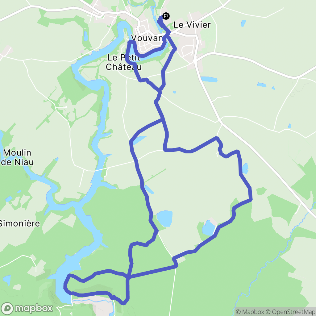 Vouvant : carte du parcours de randonnée - France