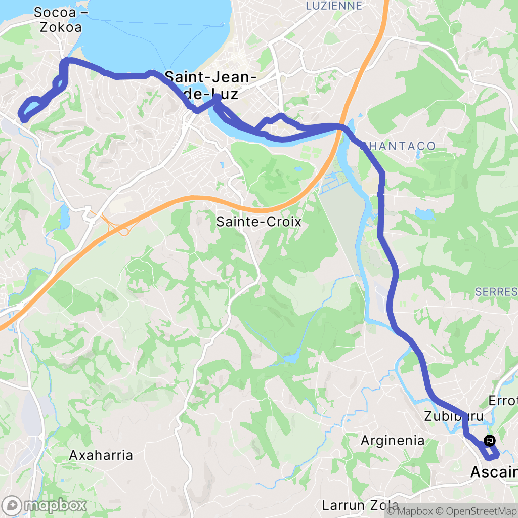 Ascain : carte du parcours de randonnée - France