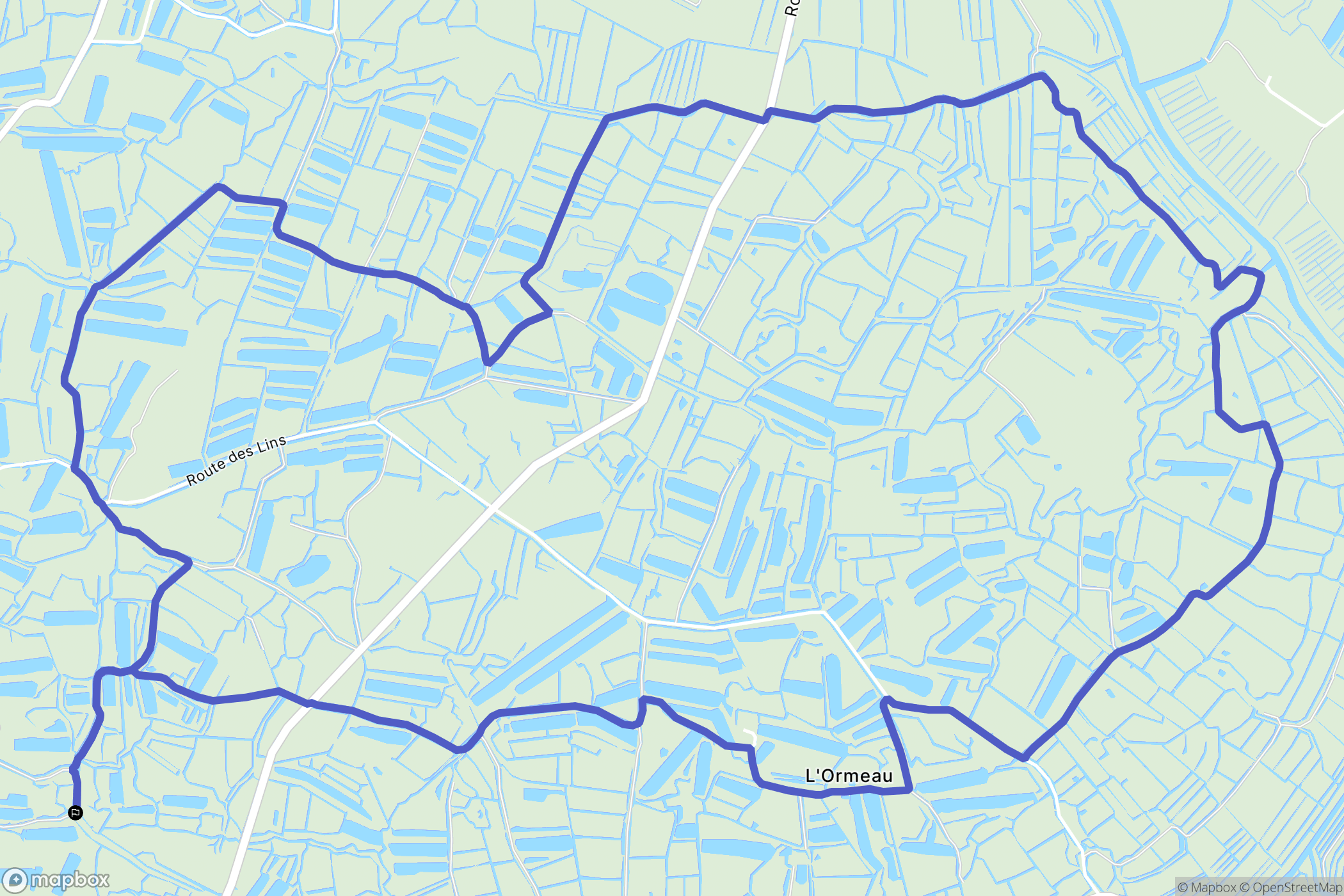 Bouin : carte du parcours de randonnée - France