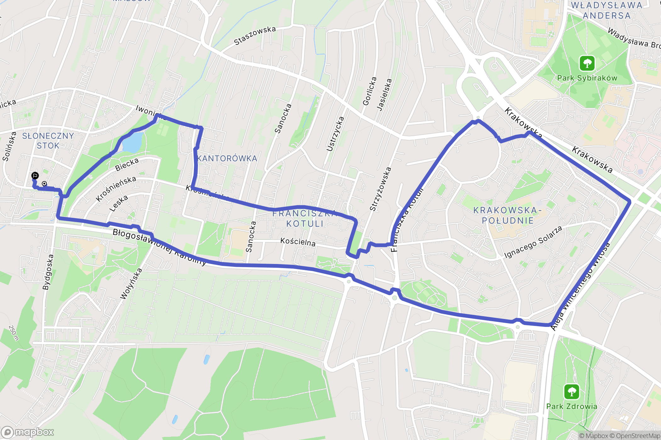 Rzeszów: mapa trasy - Poland