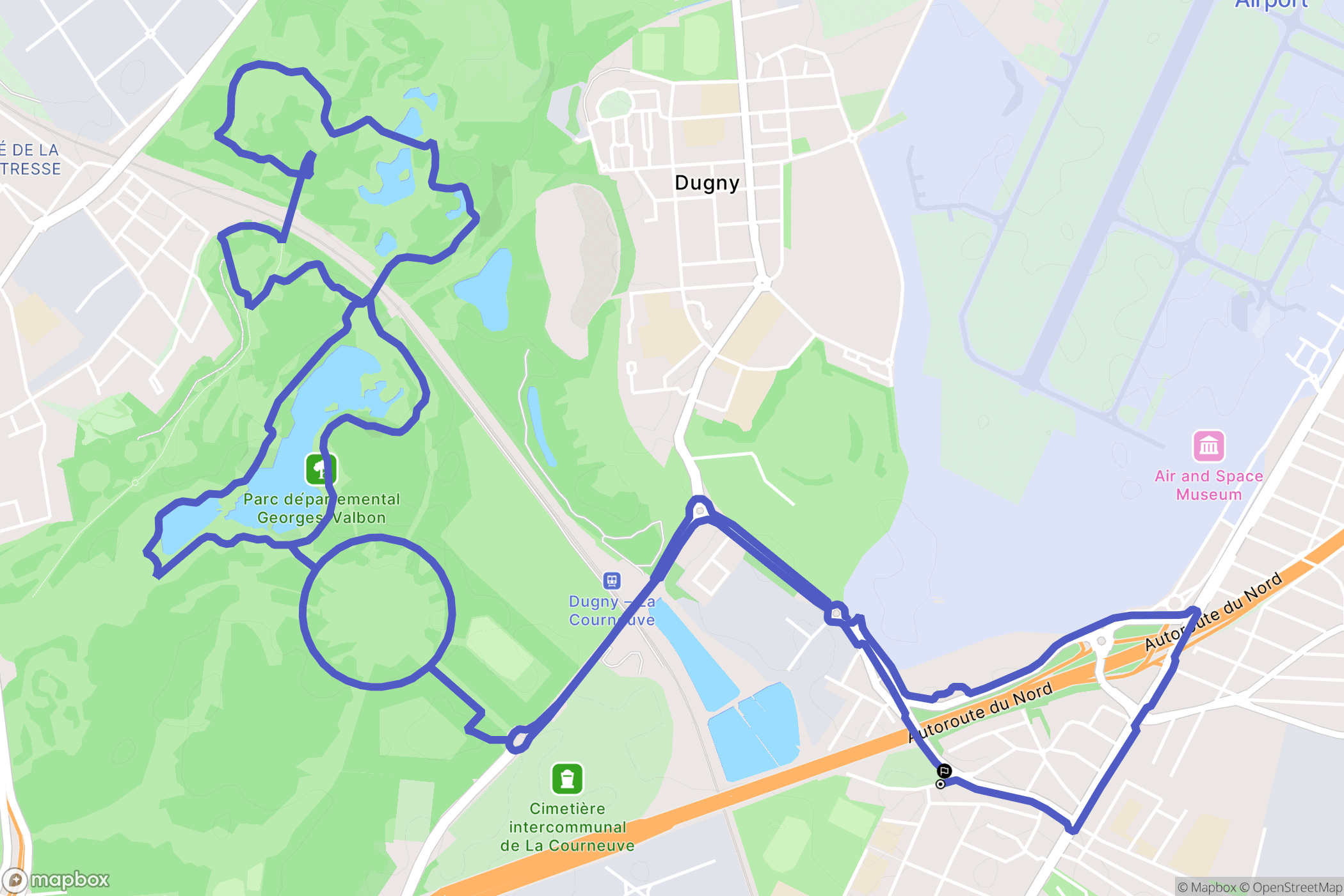 Le Bourget : carte du parcours de randonnée - France