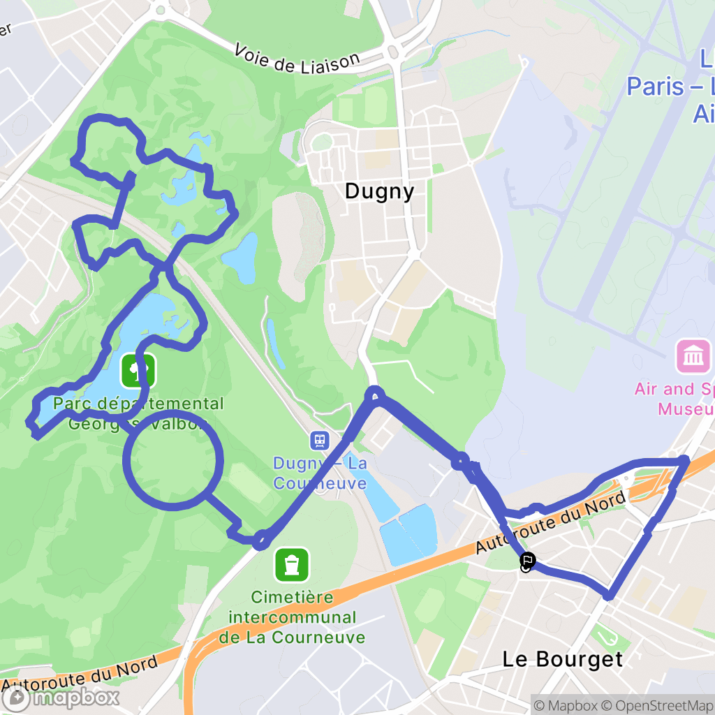 Le Bourget : carte du parcours de randonnée - France