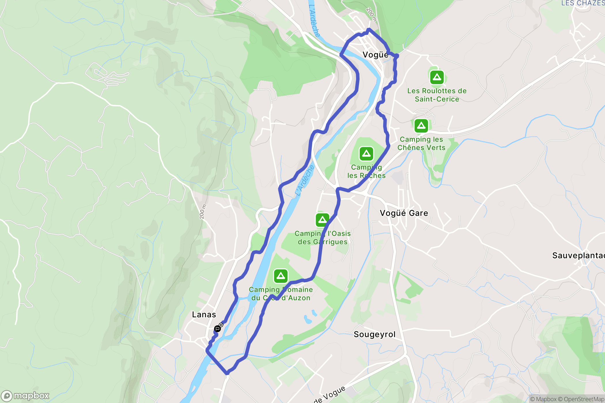 Lanas : carte du parcours de randonnée - France