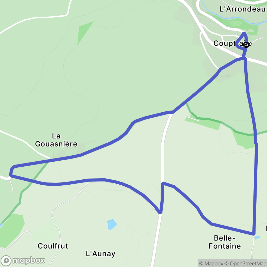 Couptrain : carte du parcours de randonnée - France