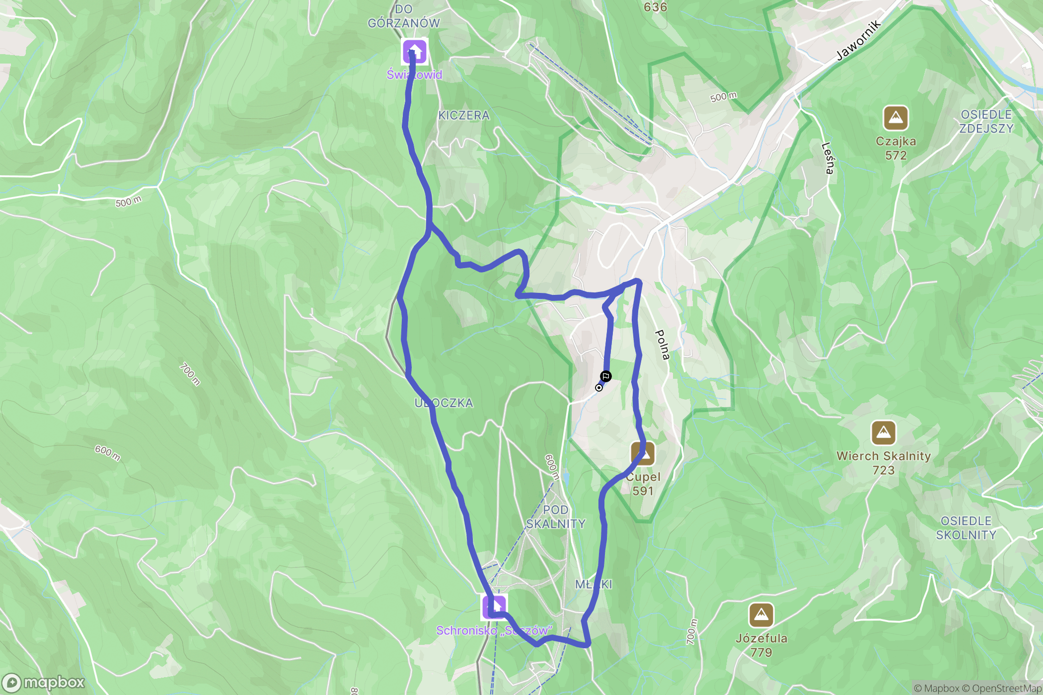Wisła: mapa trasy - Poland