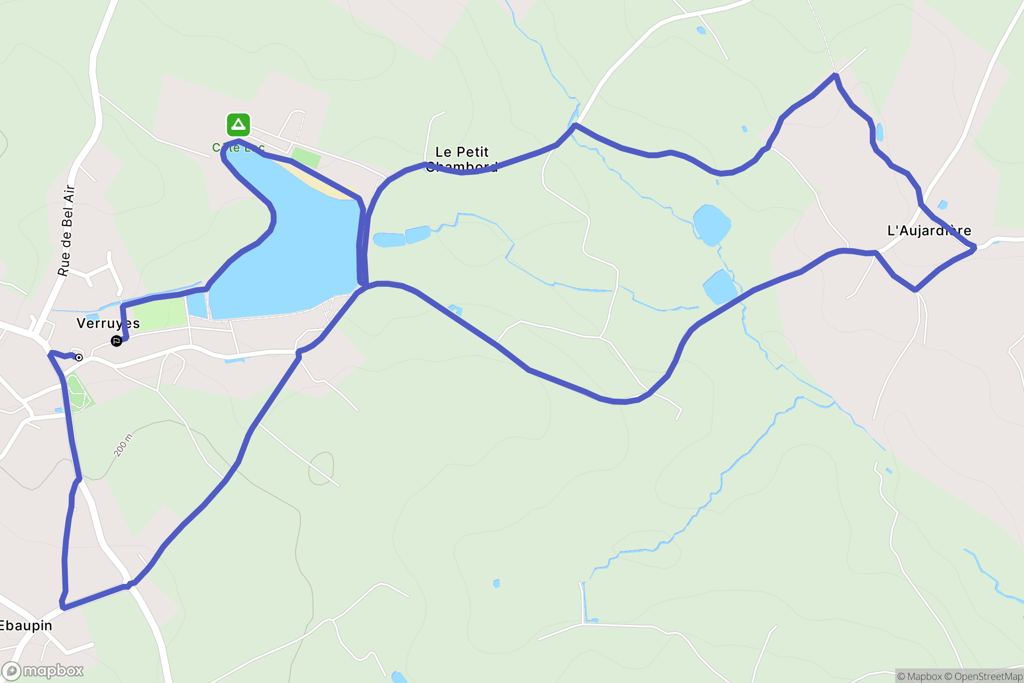 Verruyes : carte du parcours de randonnée - France