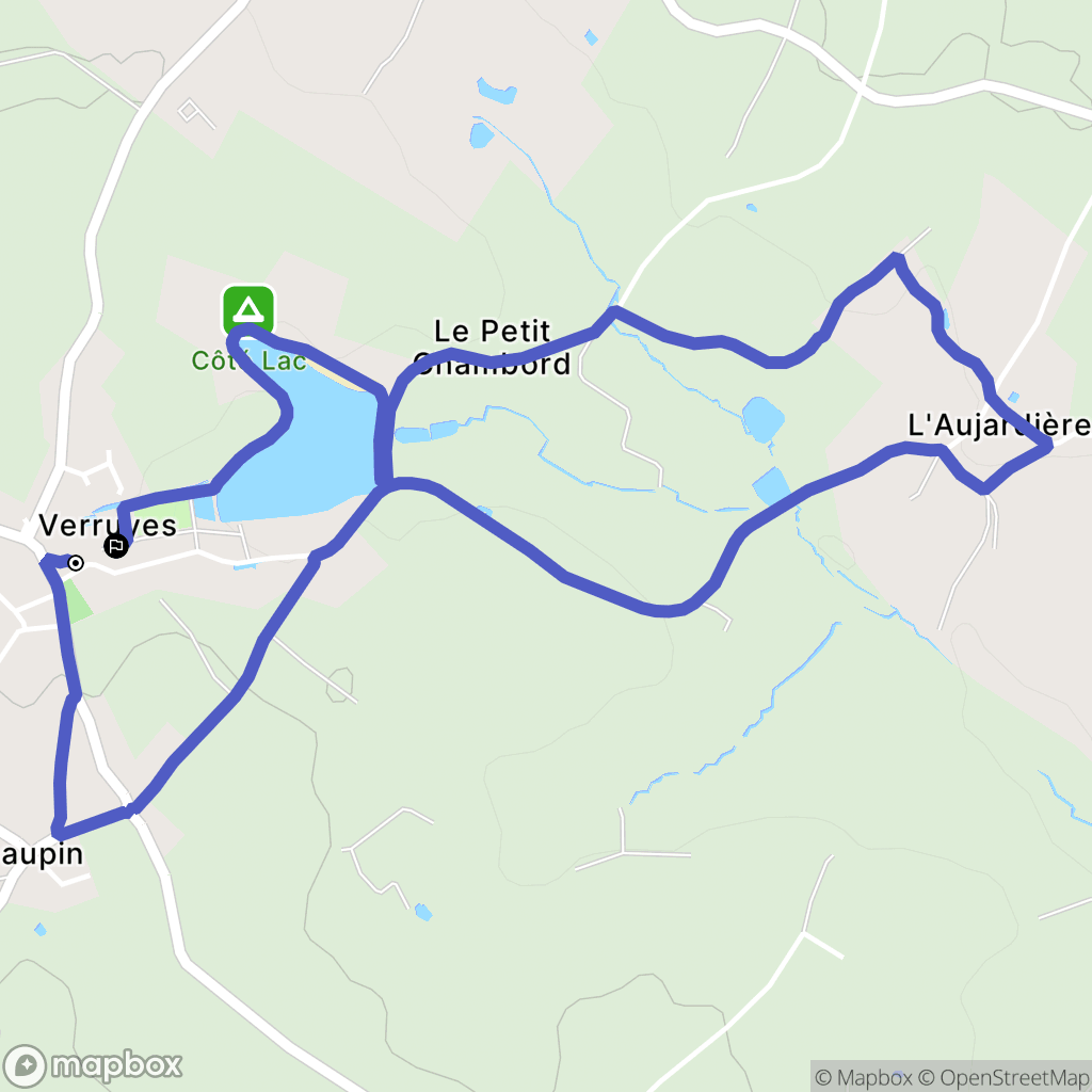 Verruyes : carte du parcours de randonnée - France