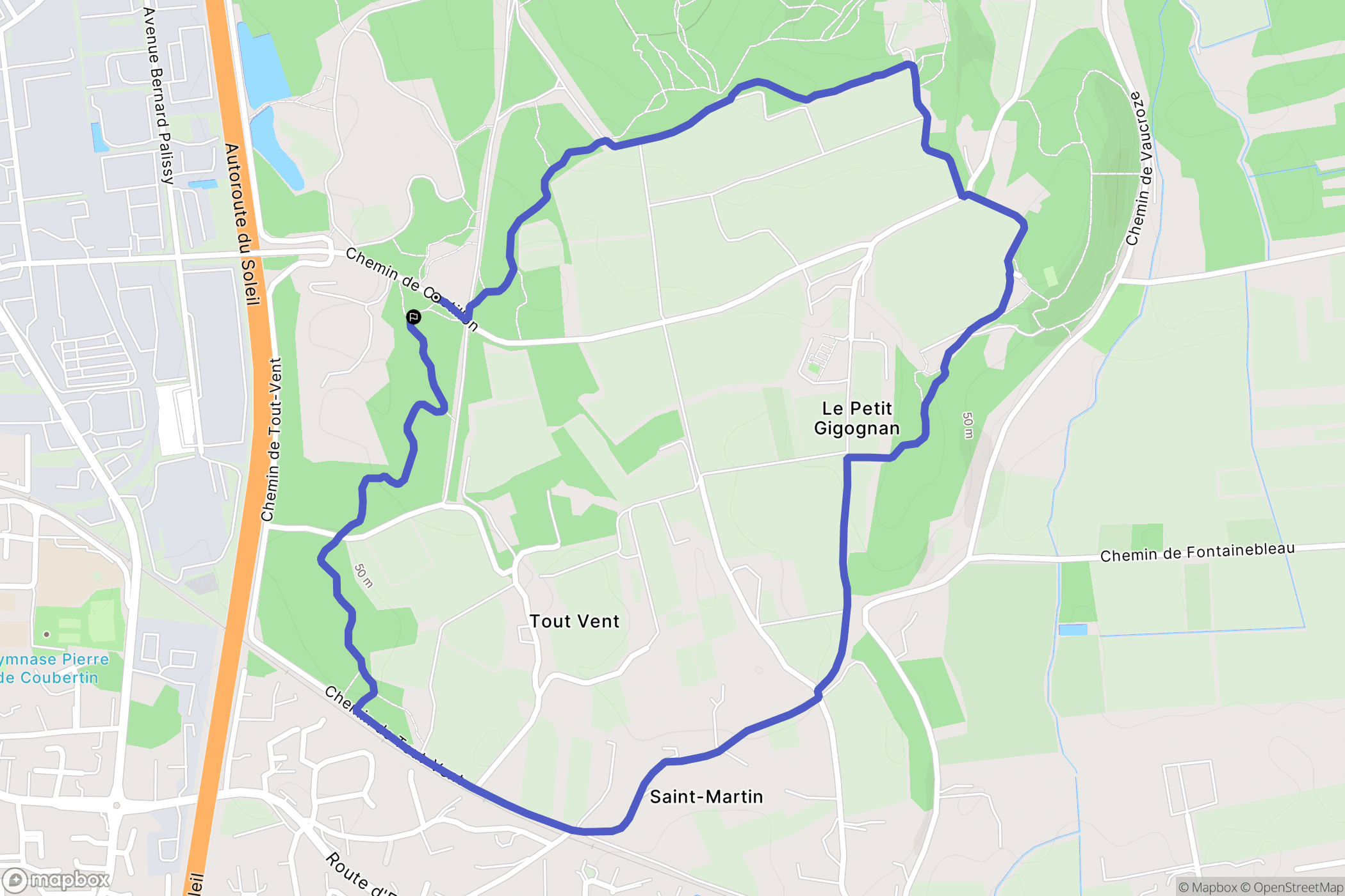 Sorgues : carte du parcours de randonnée - France