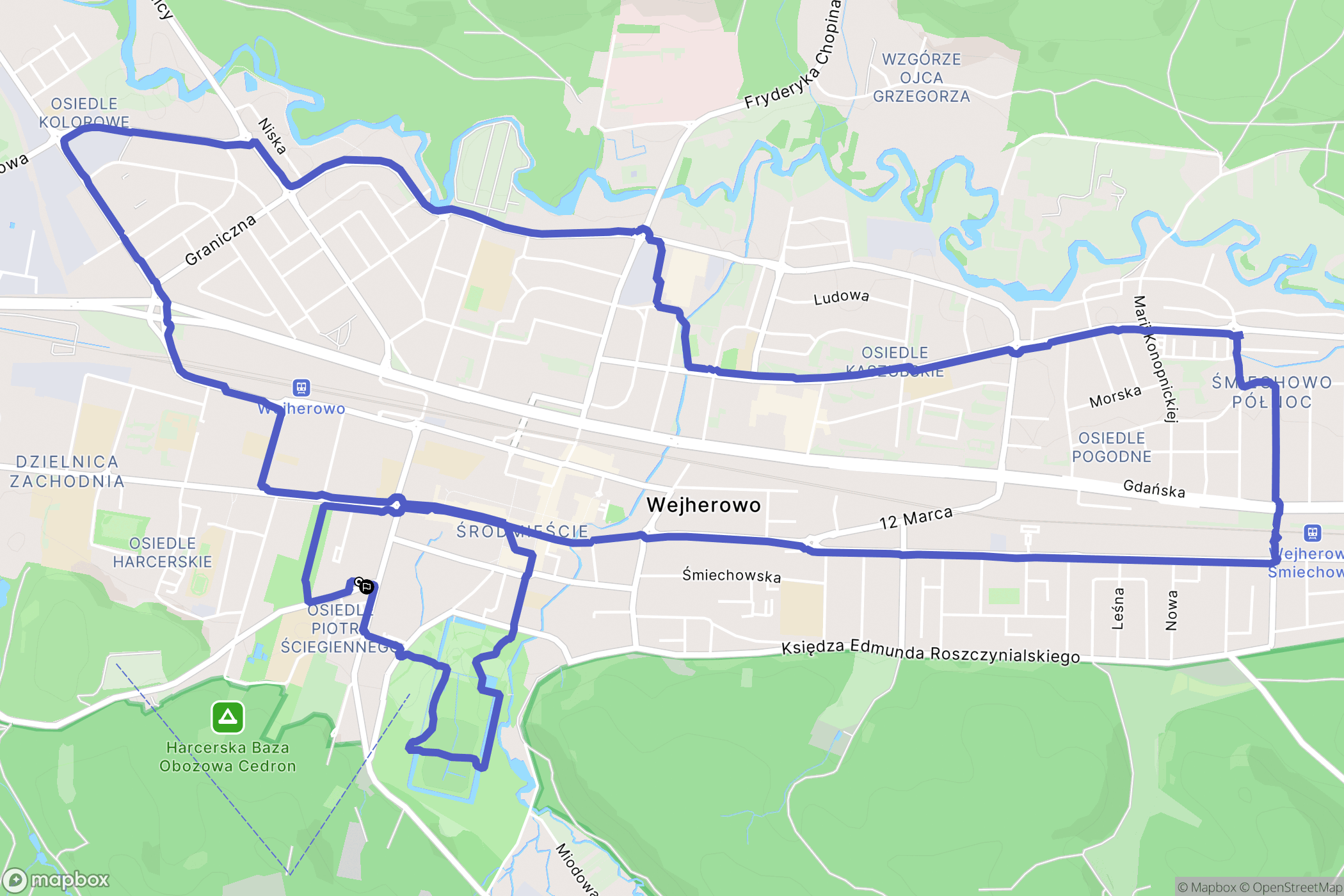 Wejherowo: mapa trasy - Poland