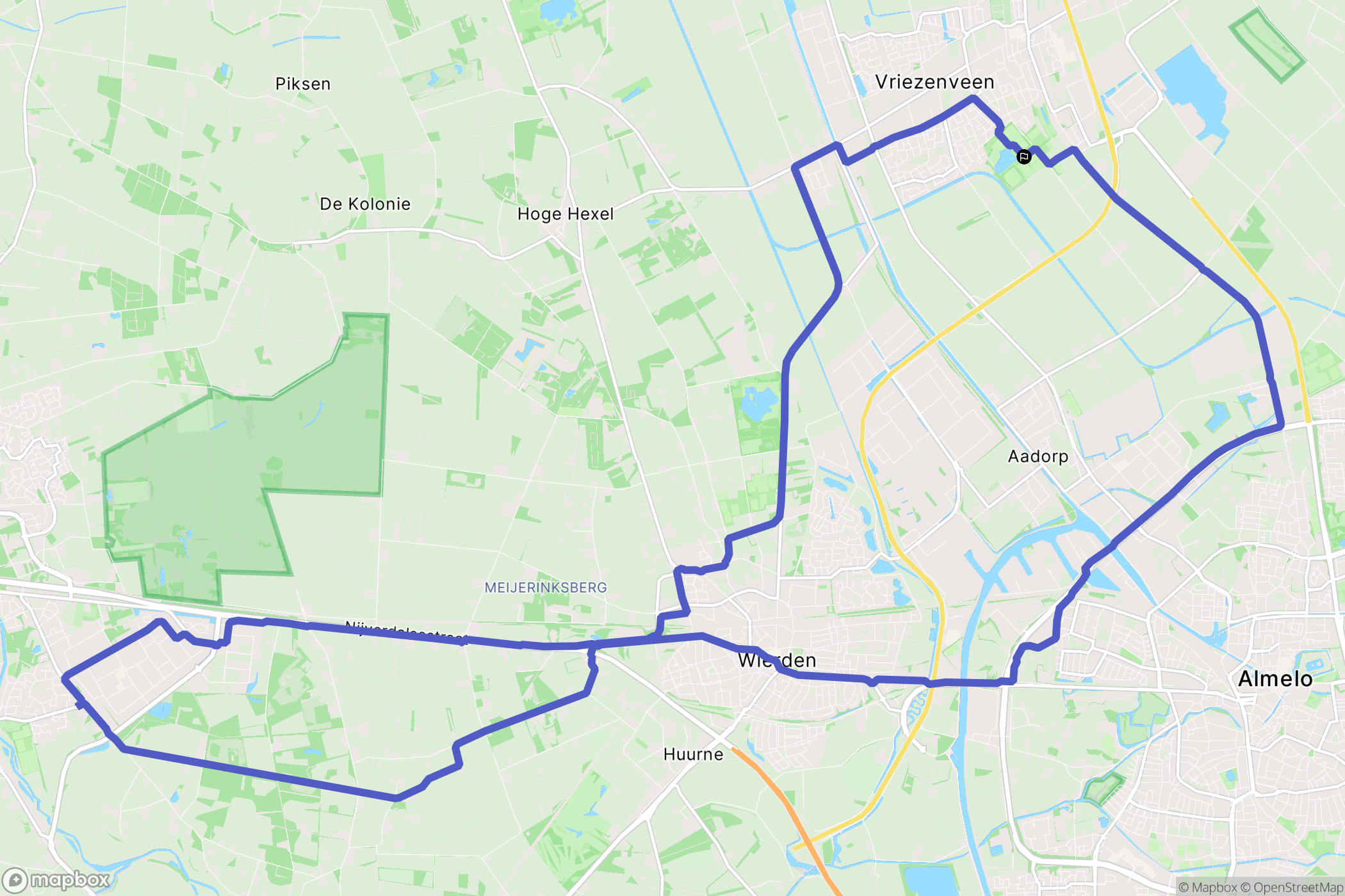 Vriezenveen: routekaart voor buitenactiviteiten - Netherlands