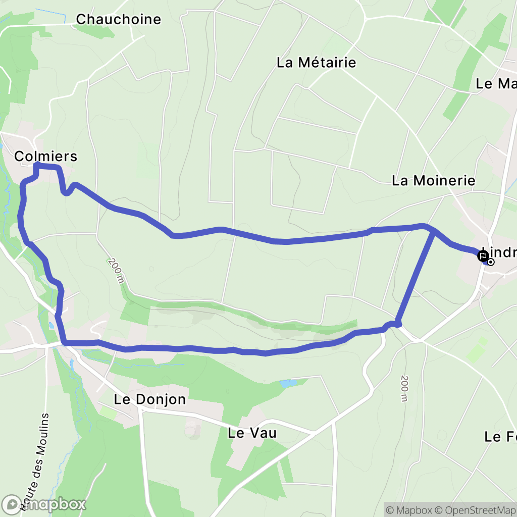 Lindry : carte du parcours de randonnée - France