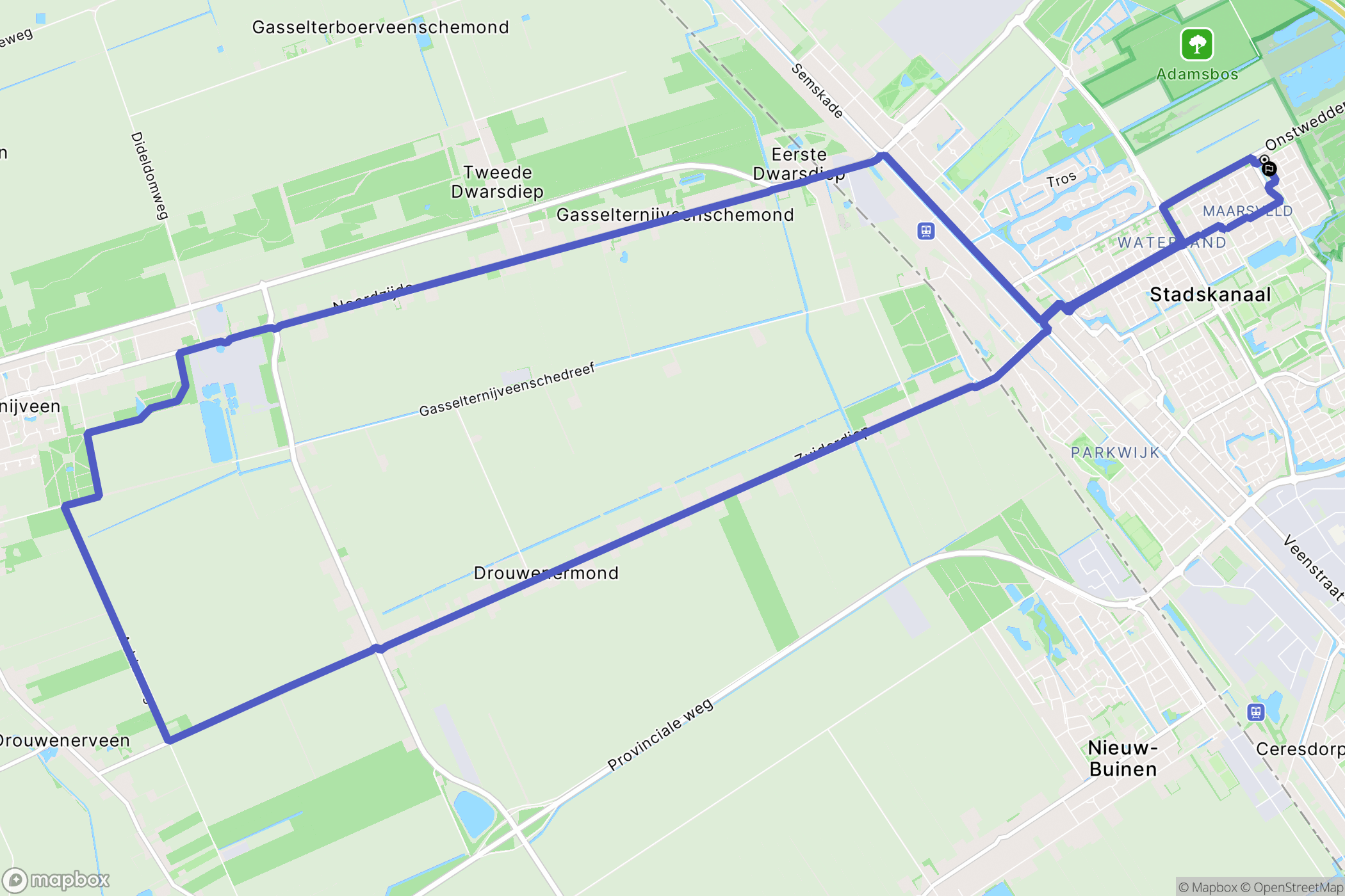 Stadskanaal: routekaart voor buitenactiviteiten - Netherlands