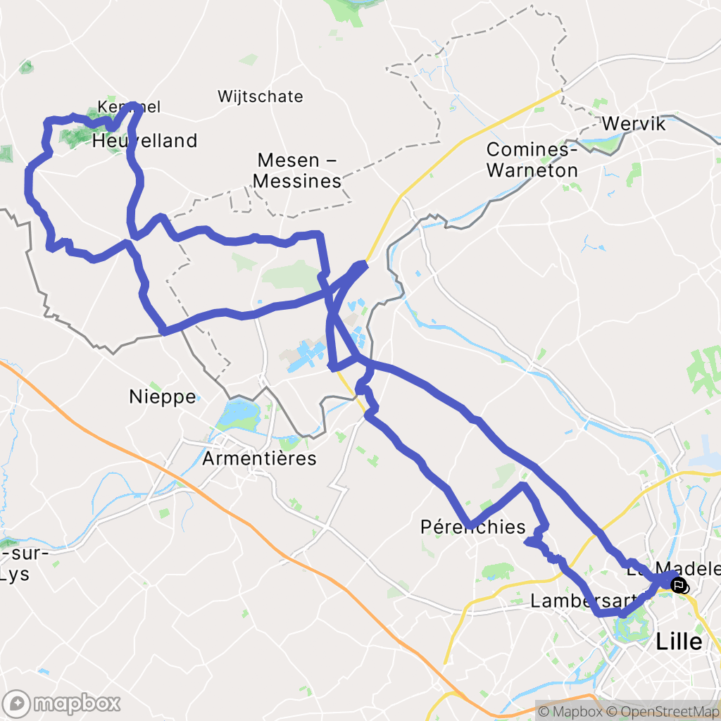 La Madeleine : carte du parcours de randonnée - France