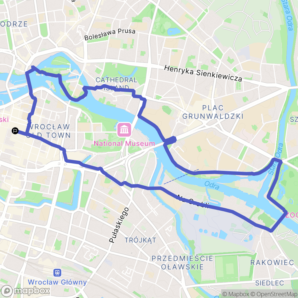 Wrocław: mapa trasy - Poland