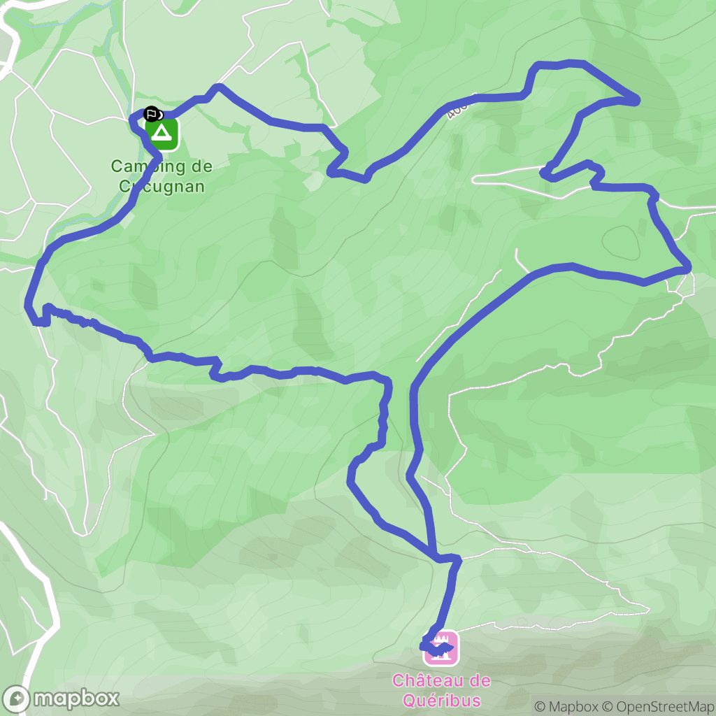 Cucugnan : carte du parcours de randonnée - France
