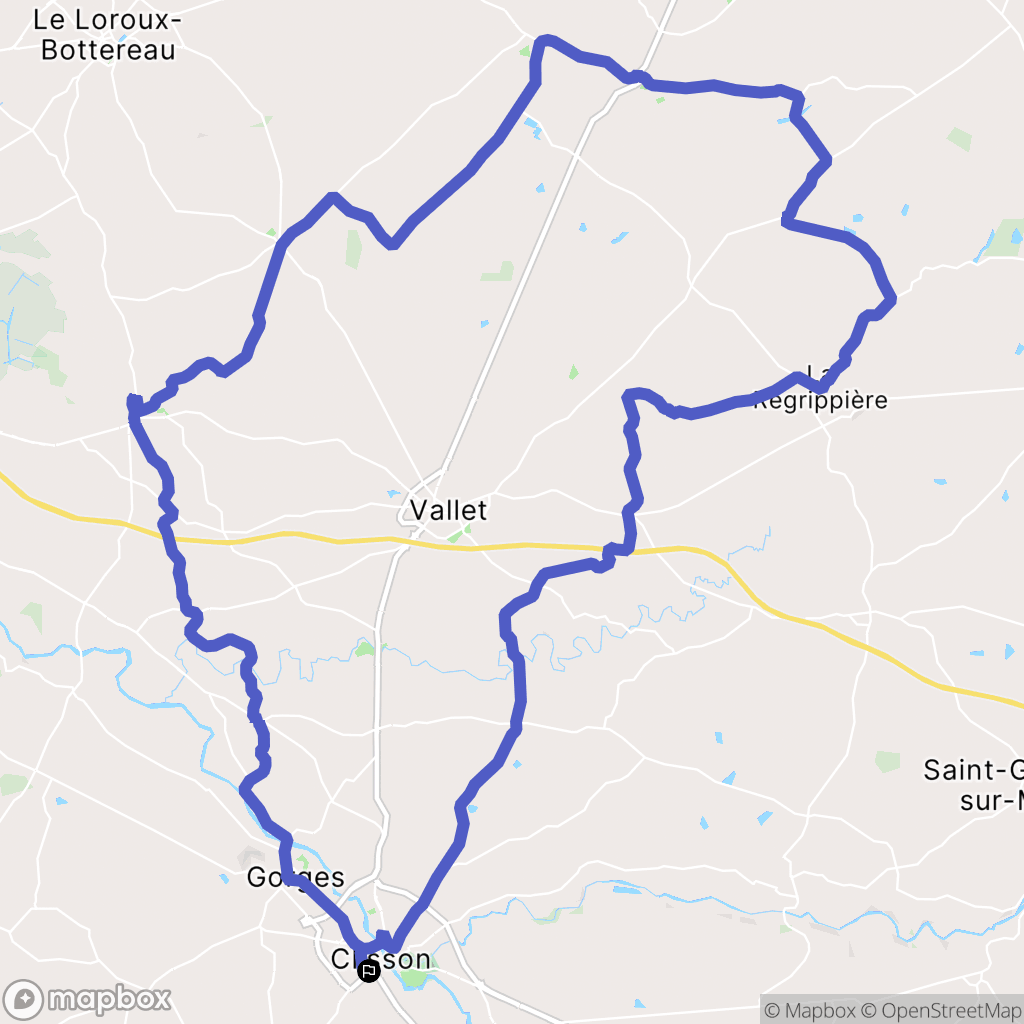 Clisson : carte du parcours de randonnée - France