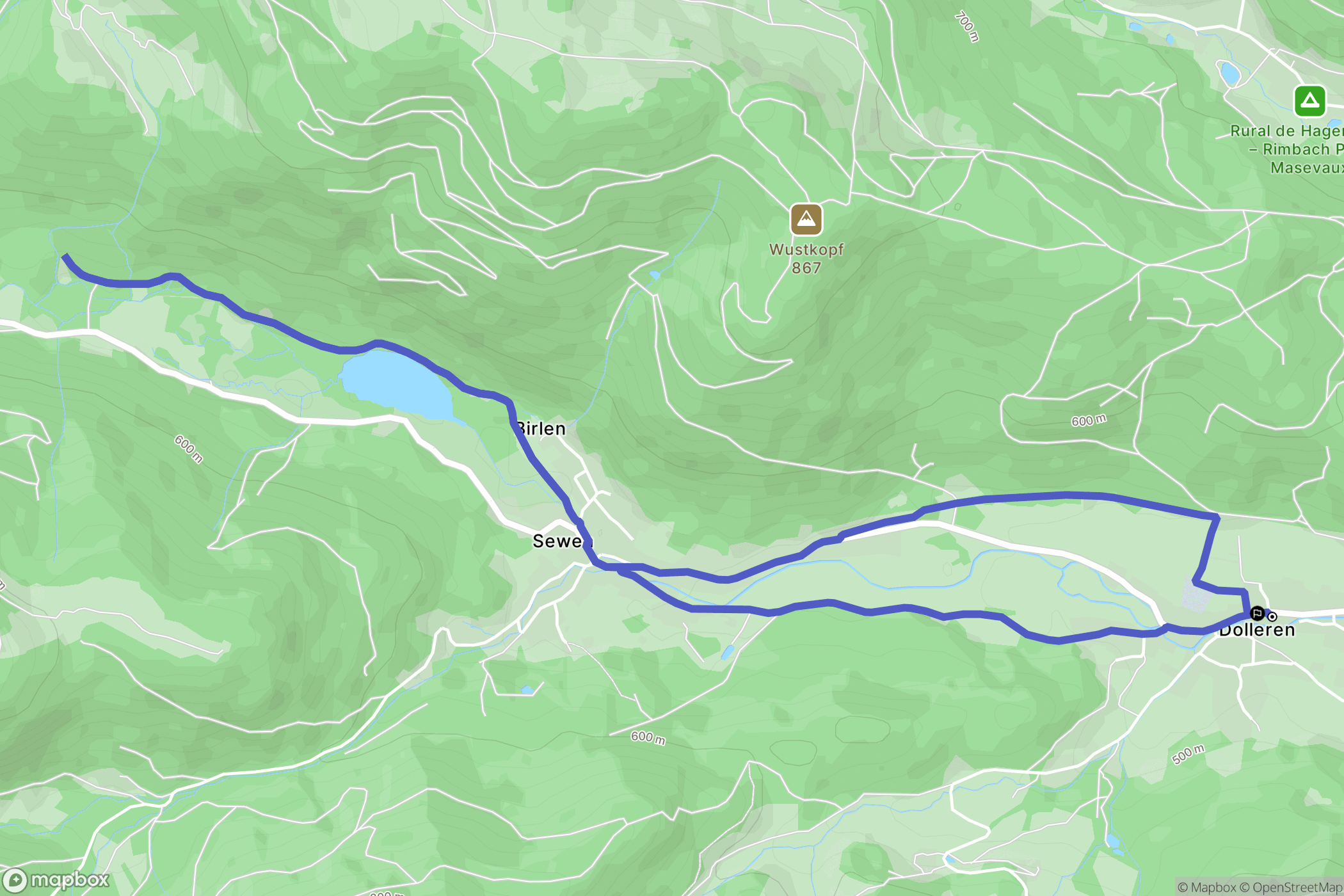 Dolleren : carte du parcours de randonnée - France
