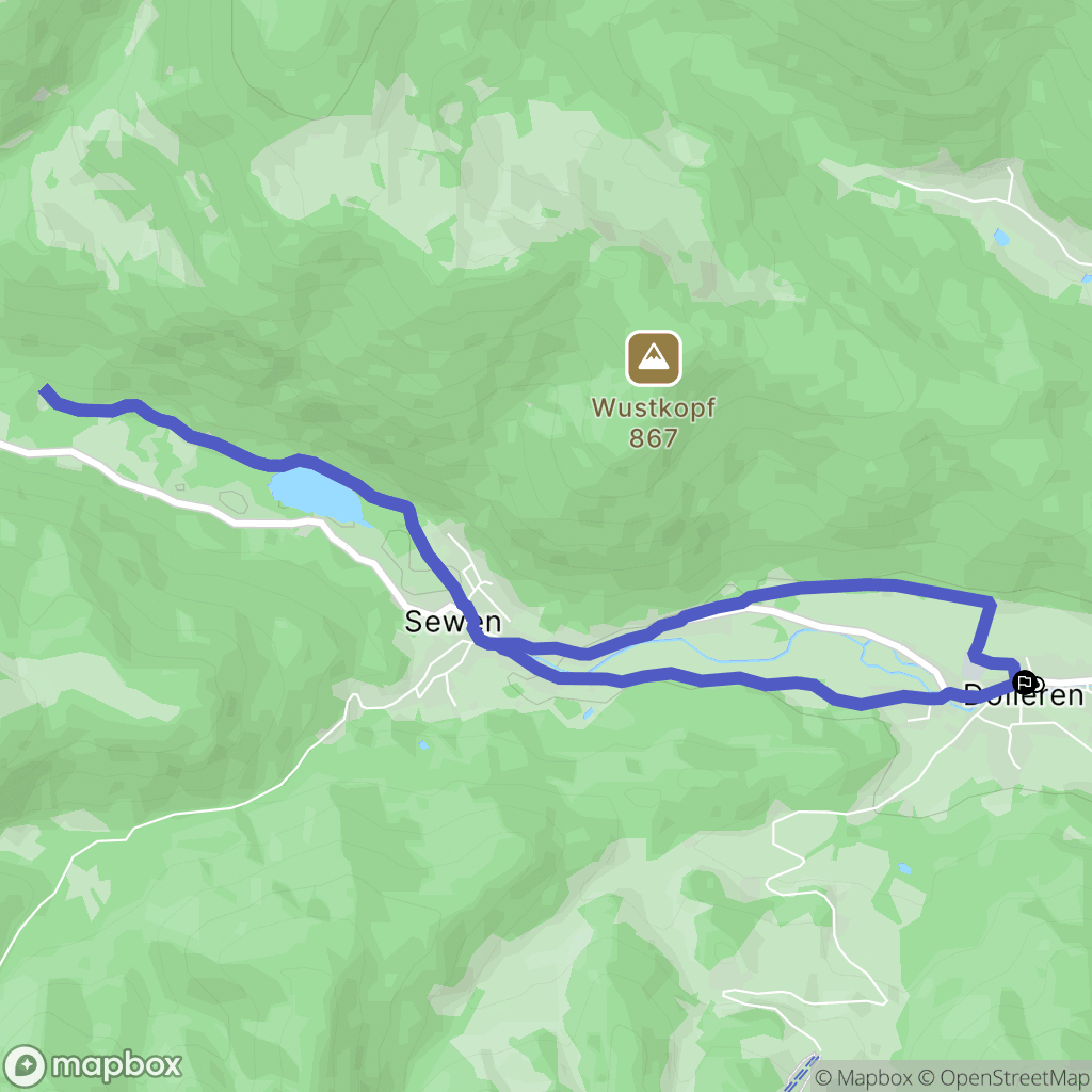 Dolleren : carte du parcours de randonnée - France