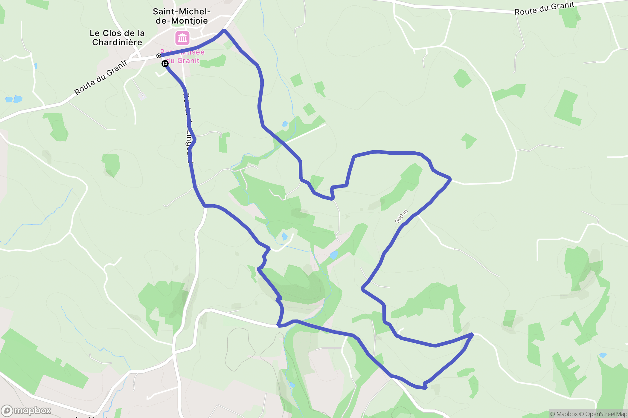Saint-Michel-de-Montjoie : carte du parcours de randonnée - France