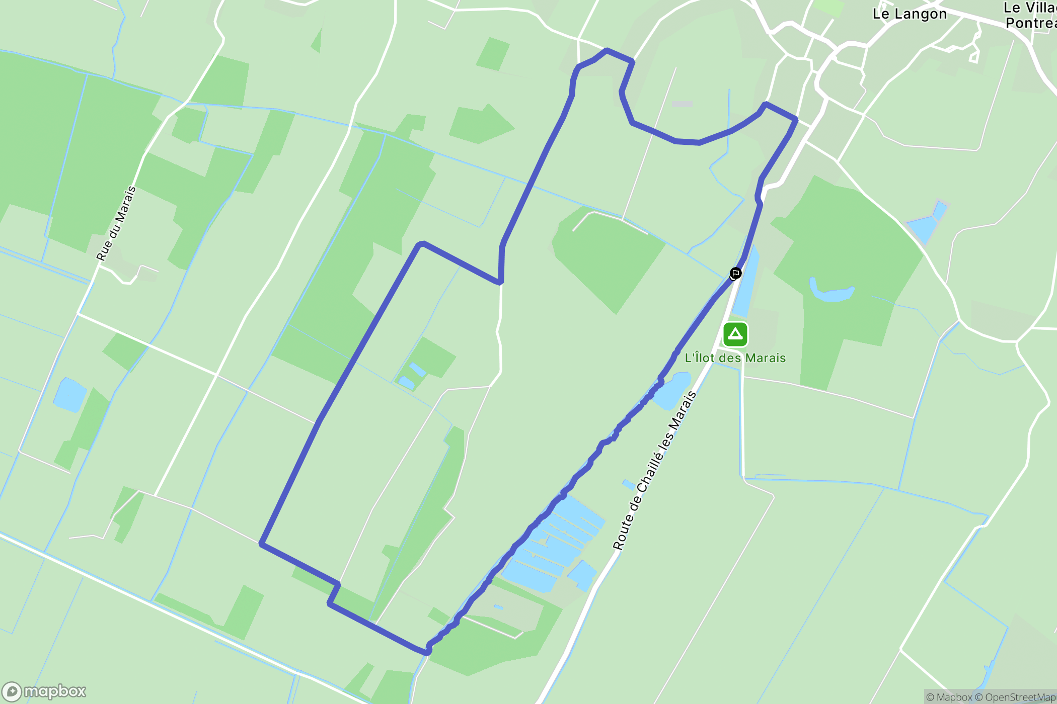 Le Langon : carte du parcours de randonnée - France