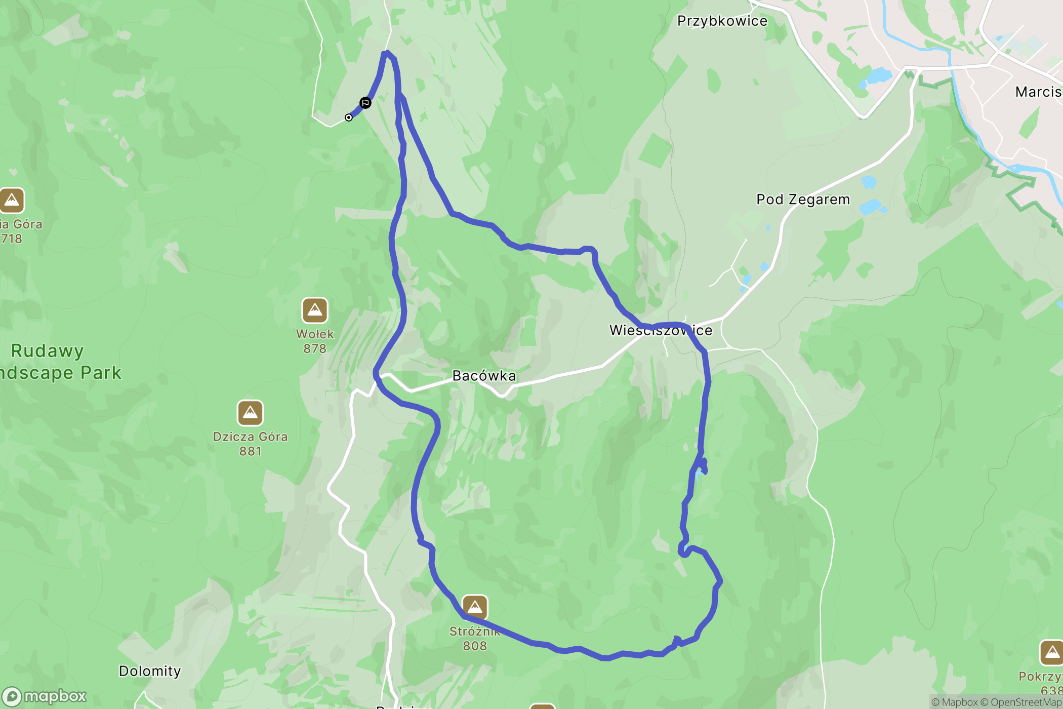Mniszków: mapa trasy - Poland