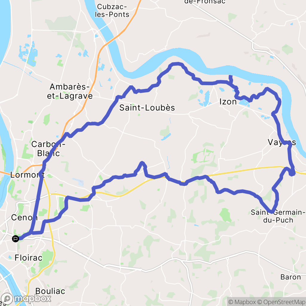 Floirac : carte du parcours de randonnée - France