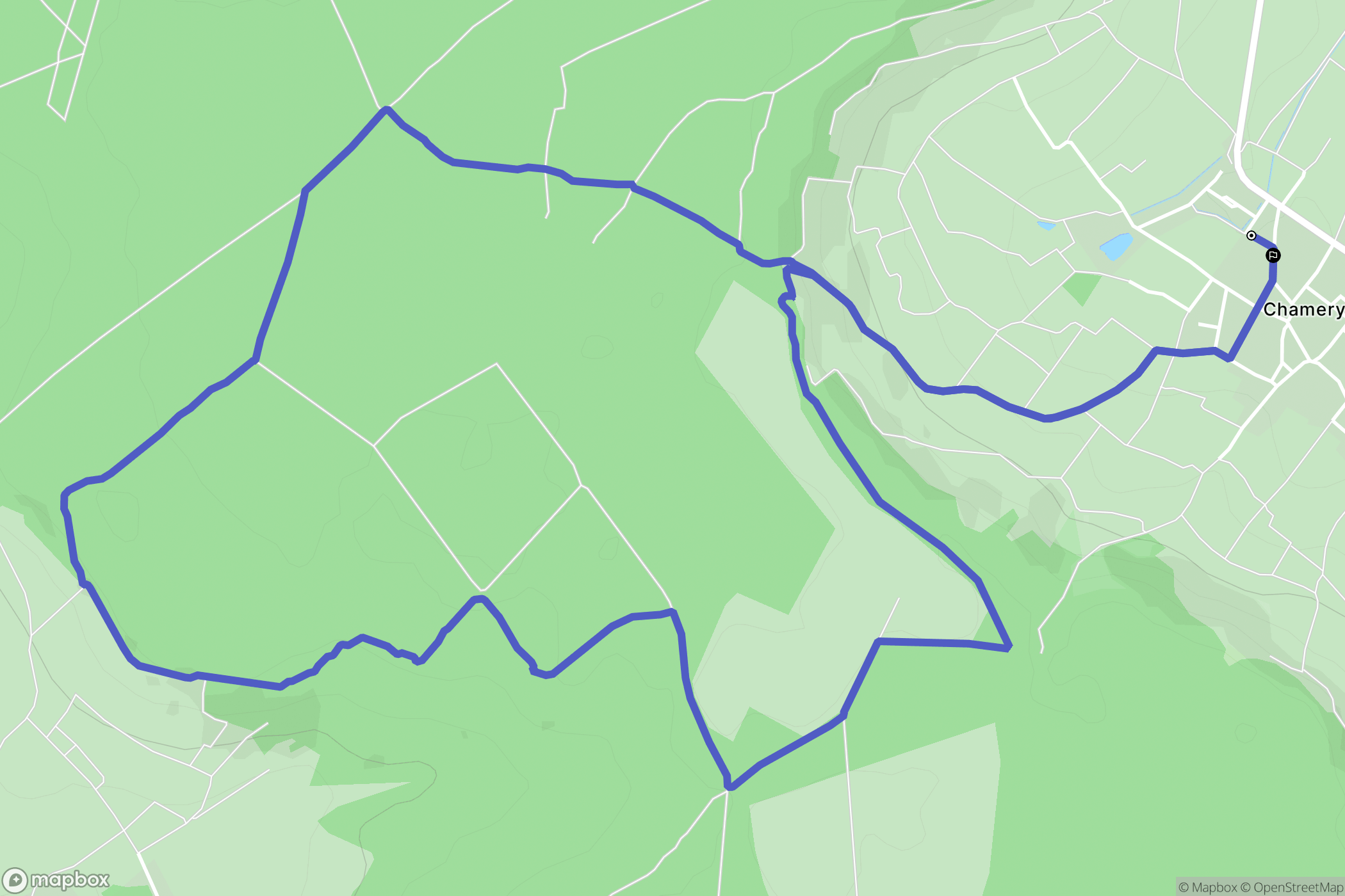 Chamery : carte du parcours de randonnée - France