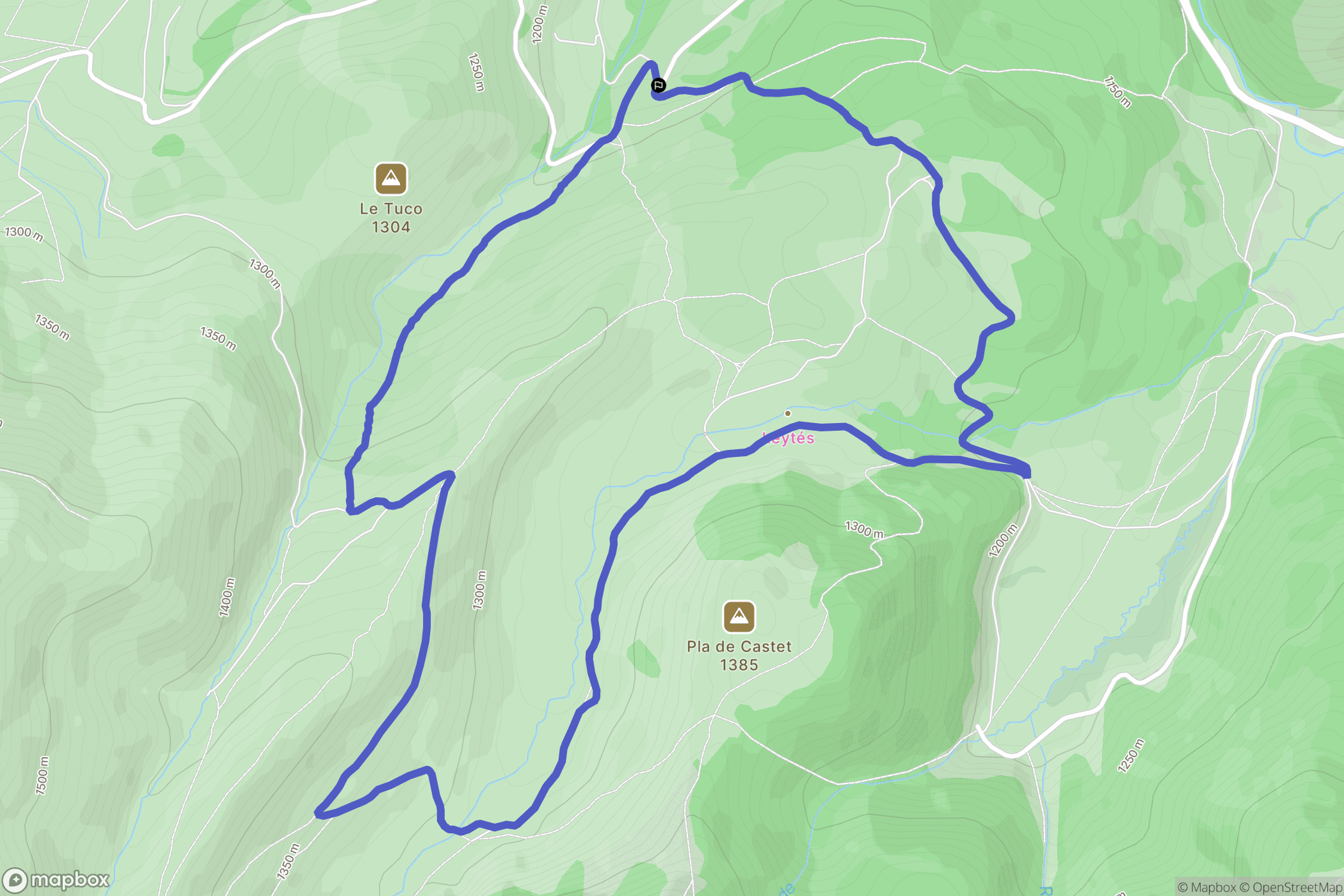 Campan : carte du parcours de randonnée - France