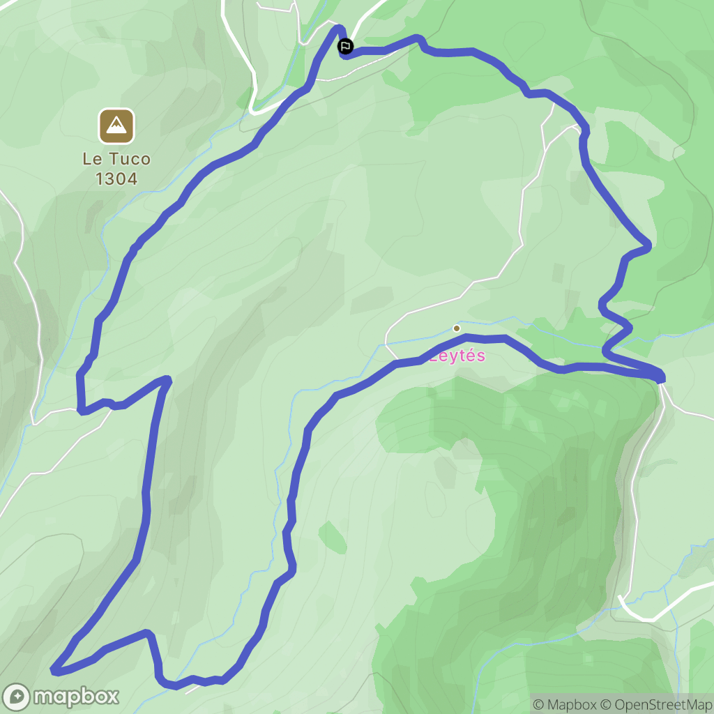 Campan : carte du parcours de randonnée - France