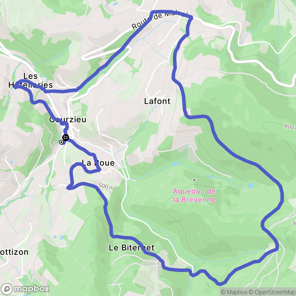 Courzieu : carte du parcours de randonnée - France