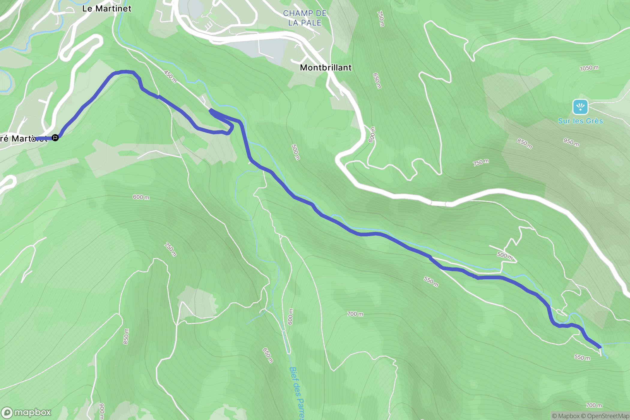 Villard-Saint-Sauveur : carte du parcours de randonnée - France