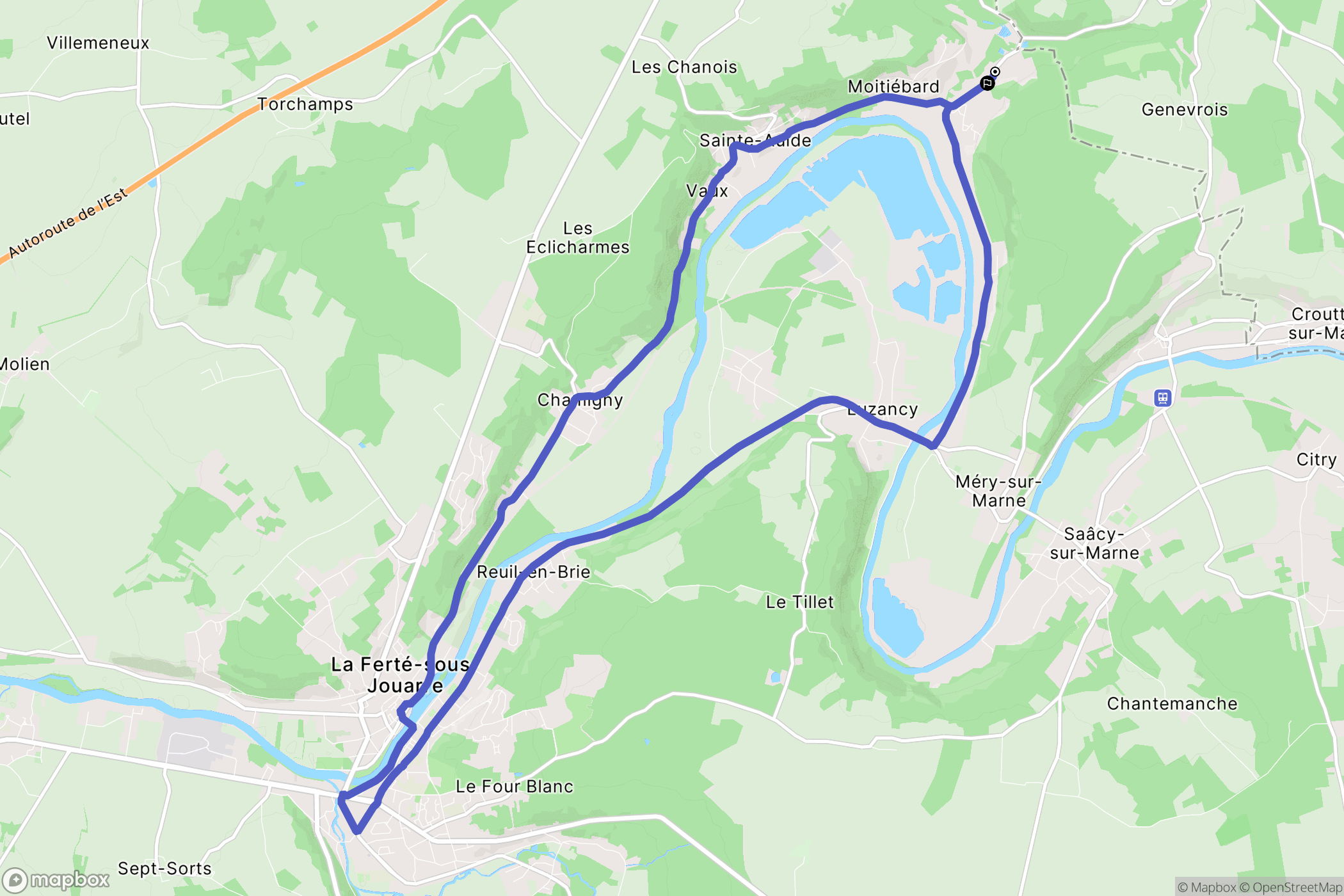 Sainte-Aulde : carte du parcours de randonnée - France