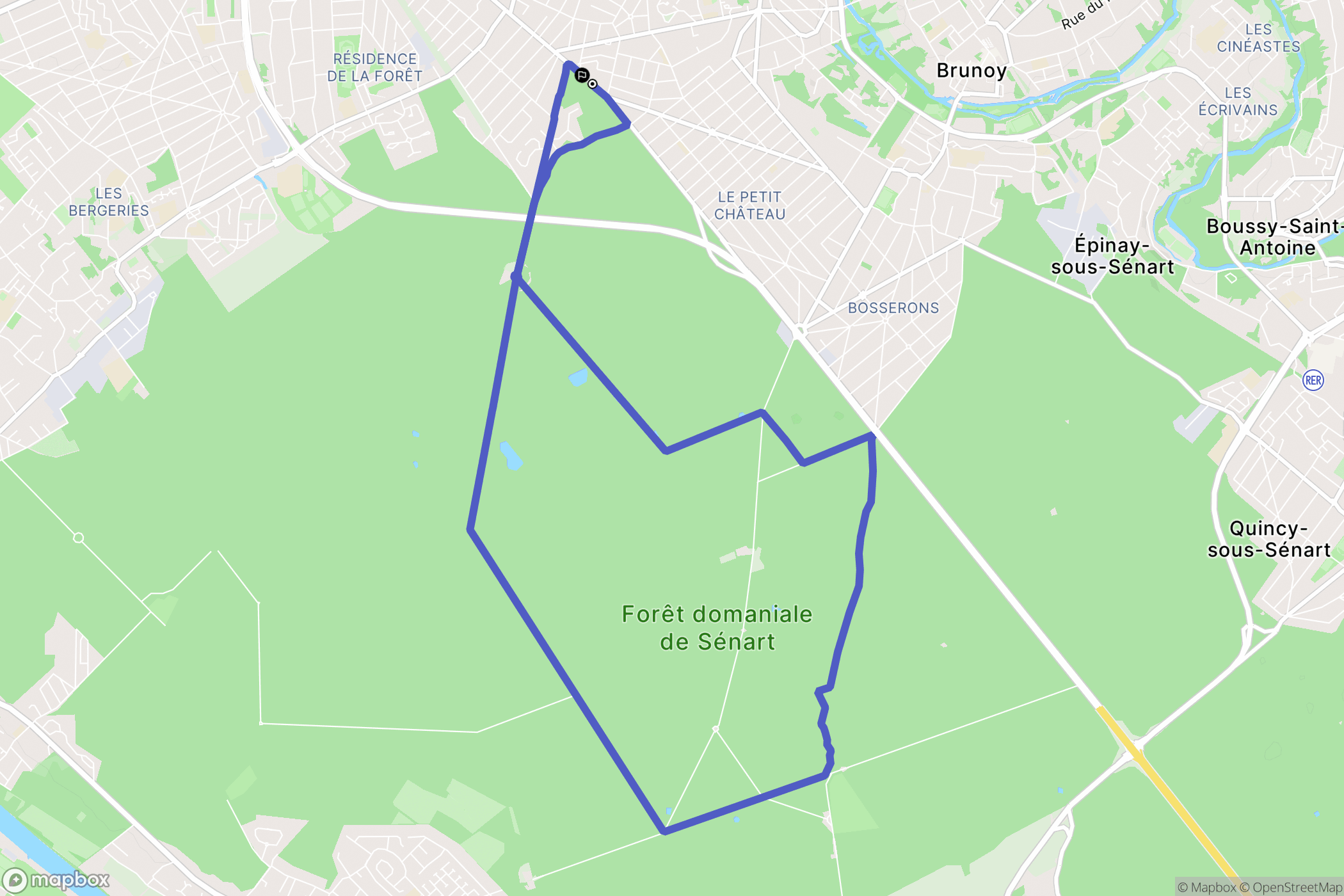 Yerres : carte du parcours de randonnée - France