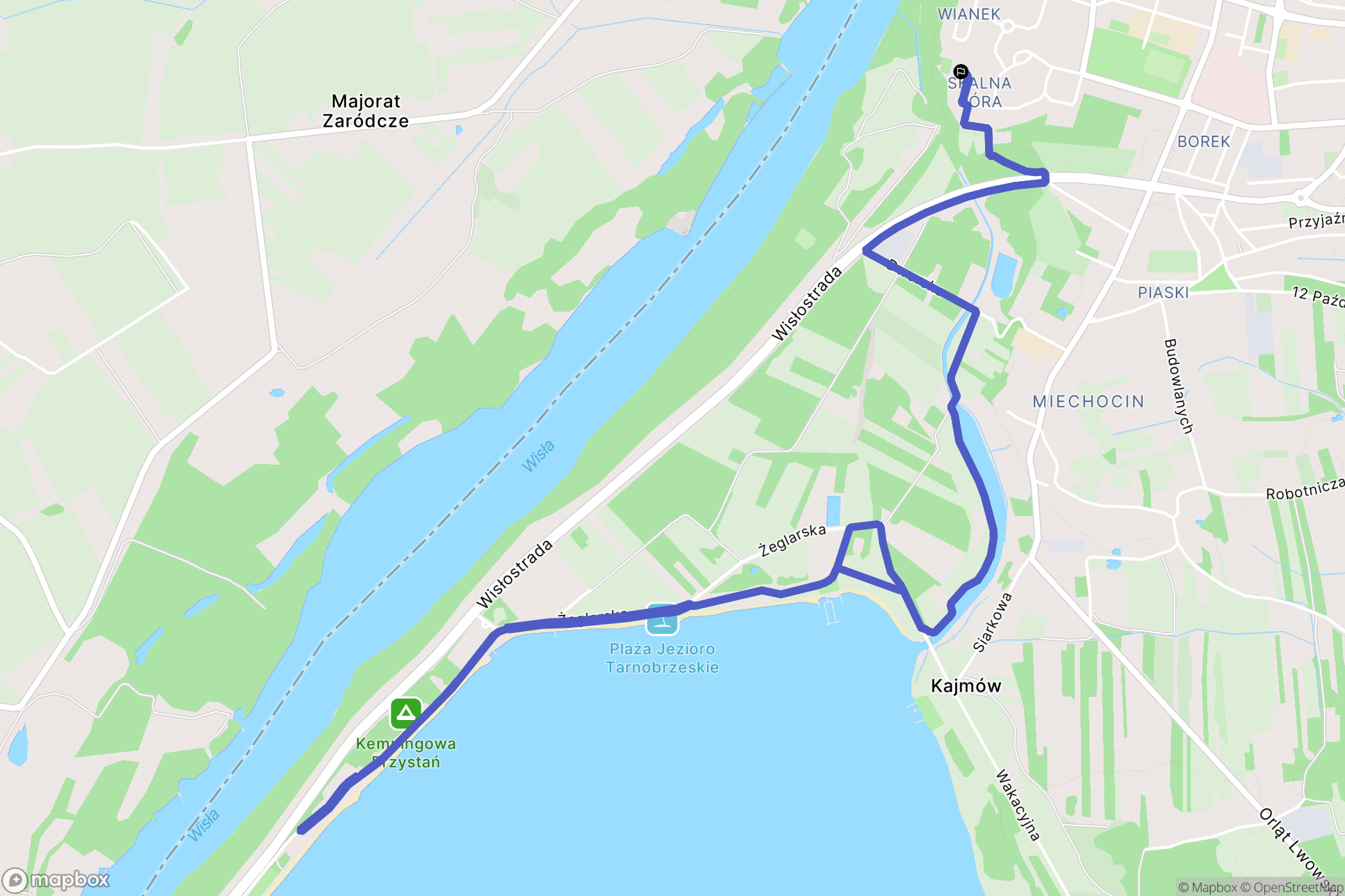Tarnobrzeg: mapa trasy - Poland