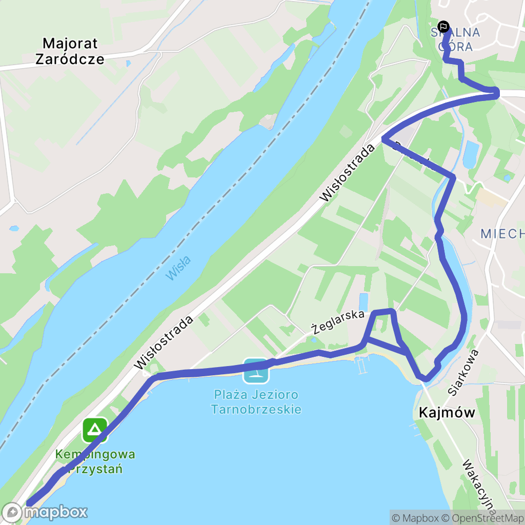 Tarnobrzeg: mapa trasy - Poland
