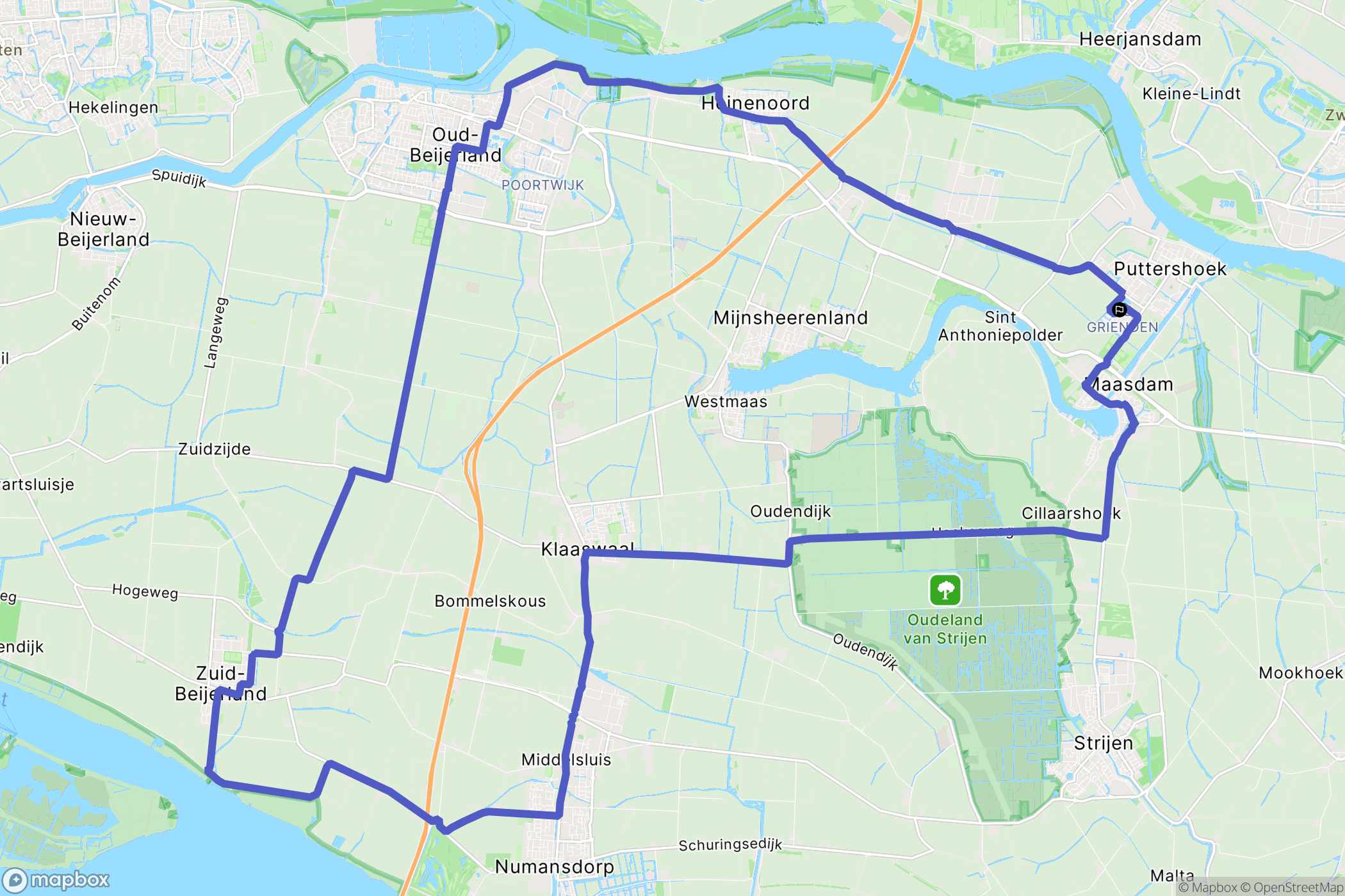 Puttershoek: routekaart voor buitenactiviteiten - Netherlands
