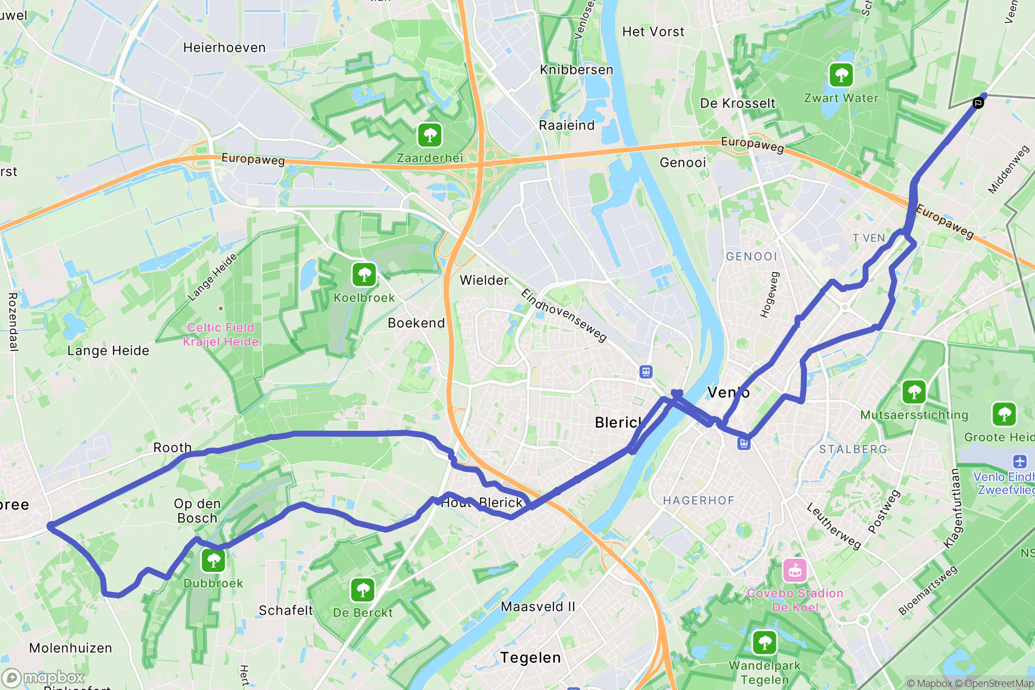 Venlo: routekaart voor buitenactiviteiten - Netherlands