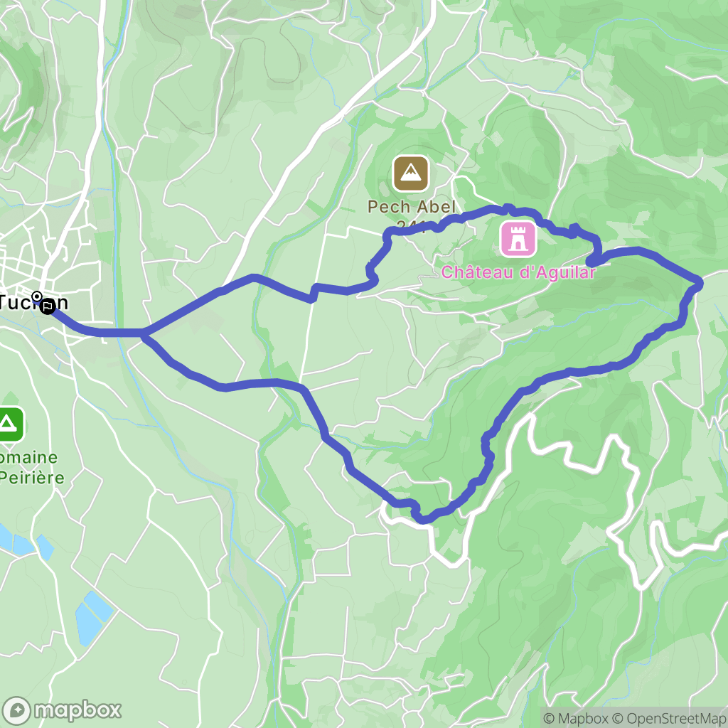 Tuchan : carte du parcours de randonnée - France