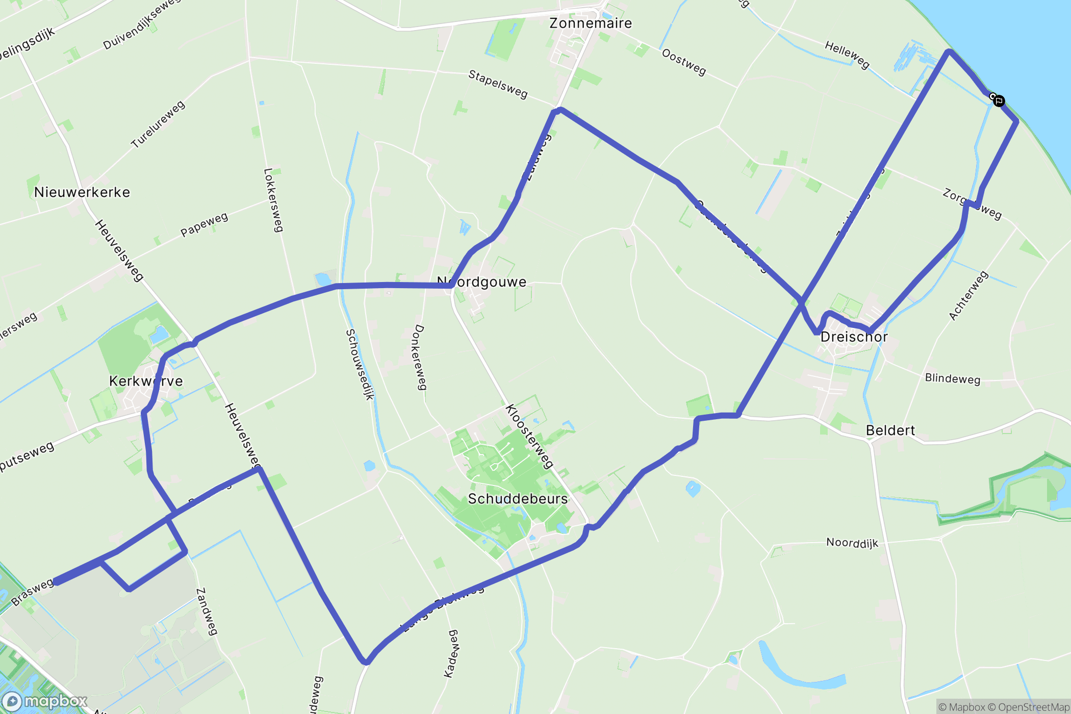 Dreischor: routekaart voor buitenactiviteiten - Netherlands