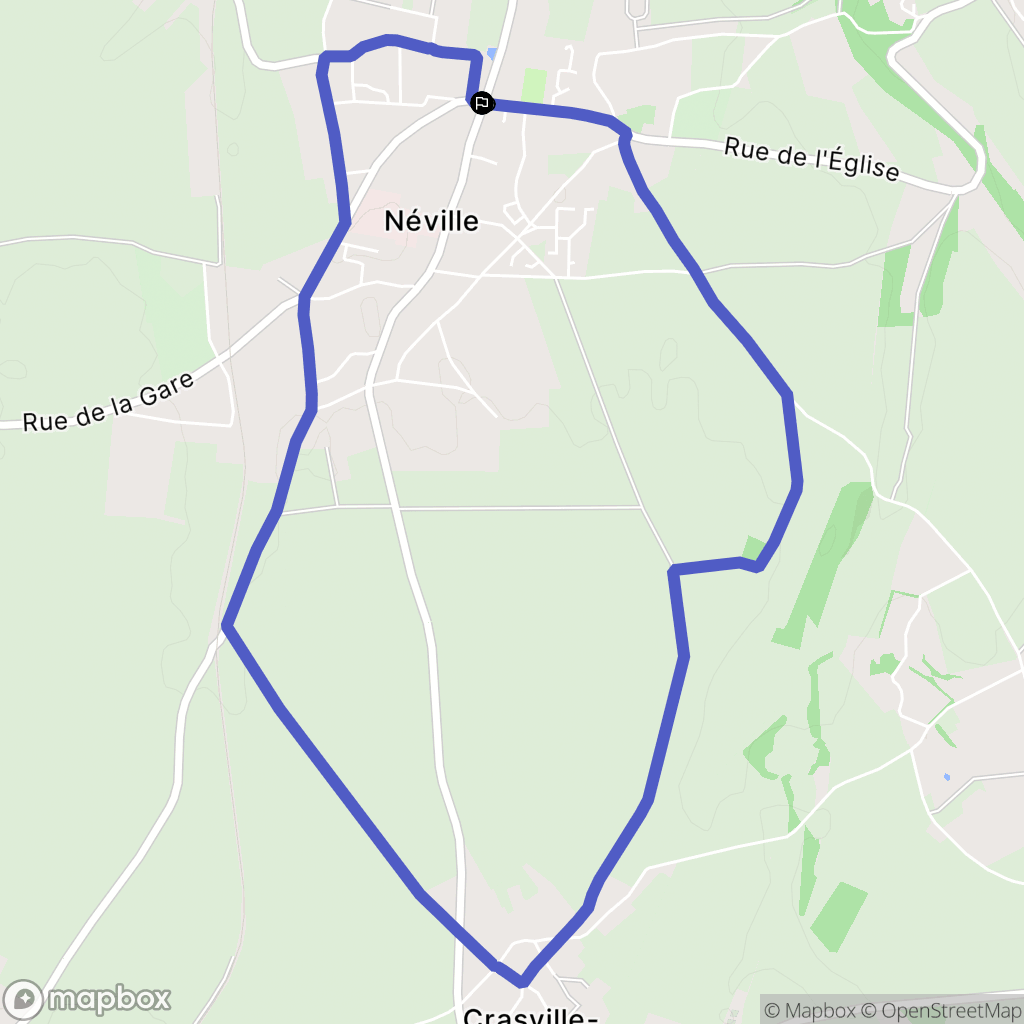 Néville : carte du parcours de randonnée - France