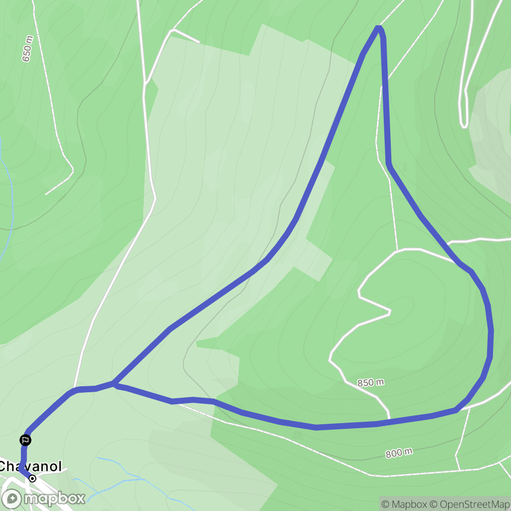 Doizieux : carte du parcours de randonnée - France