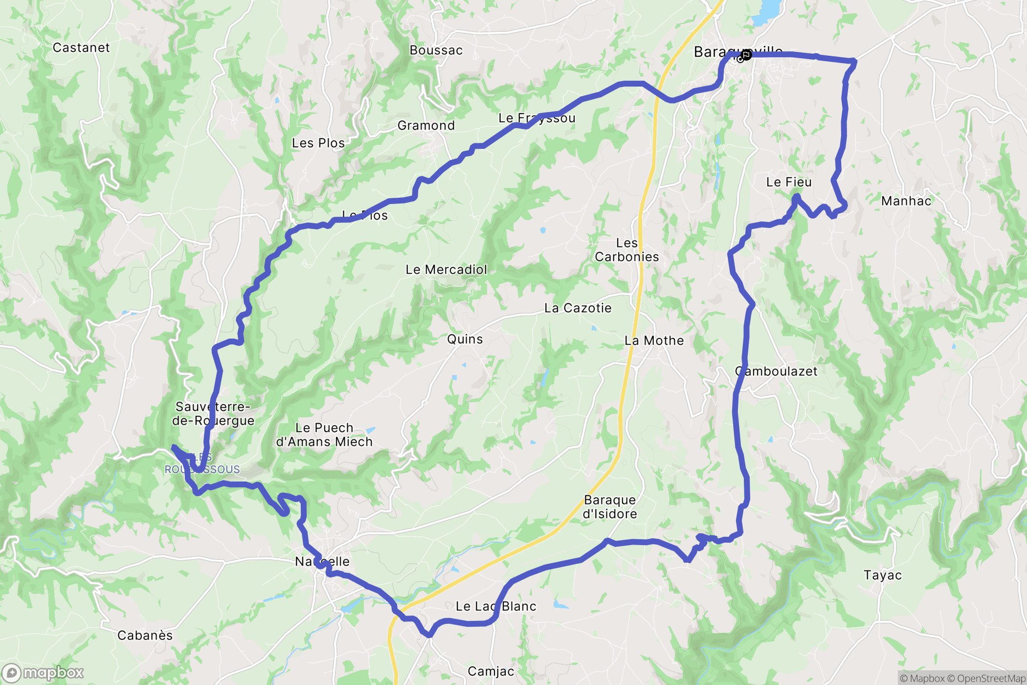 Baraqueville : carte du parcours de randonnée - France