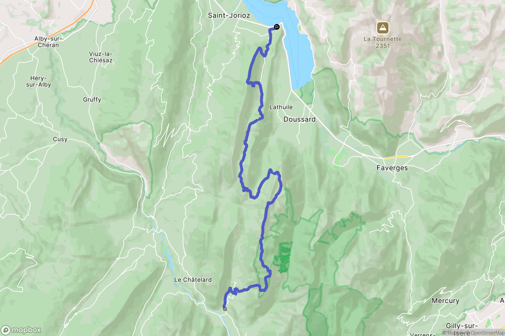 La Compôte : carte du parcours de randonnée - France